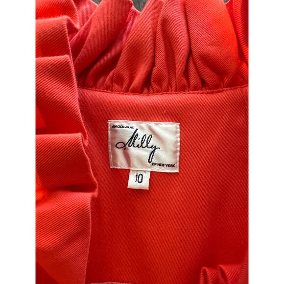 Milly New York Danielle Sheath Dress Coral - Size 10 - Picture 4 of 9